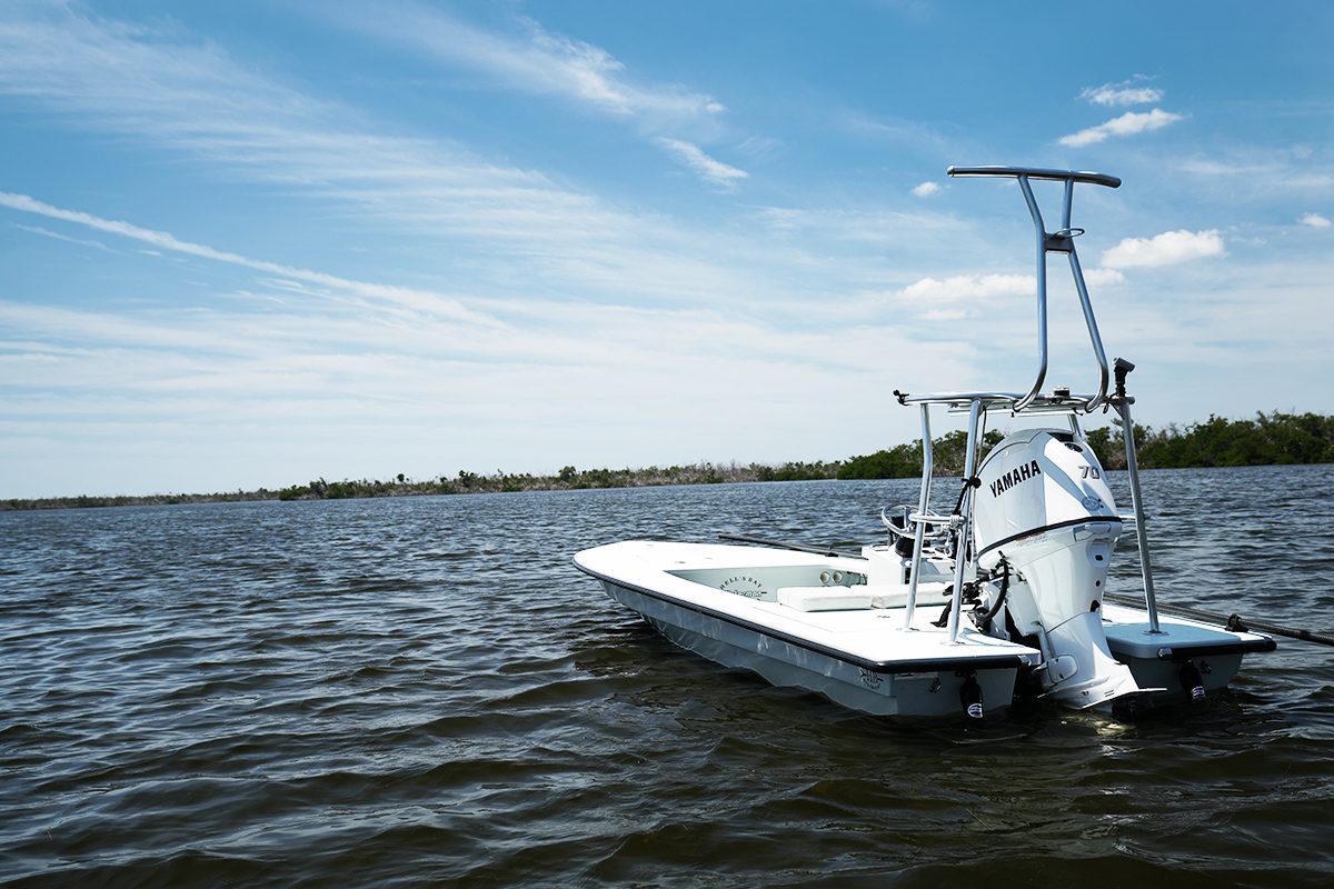 Hell's Bay Waterman skiff used by Charlotte Harbor fly fishing guide Steve Hall