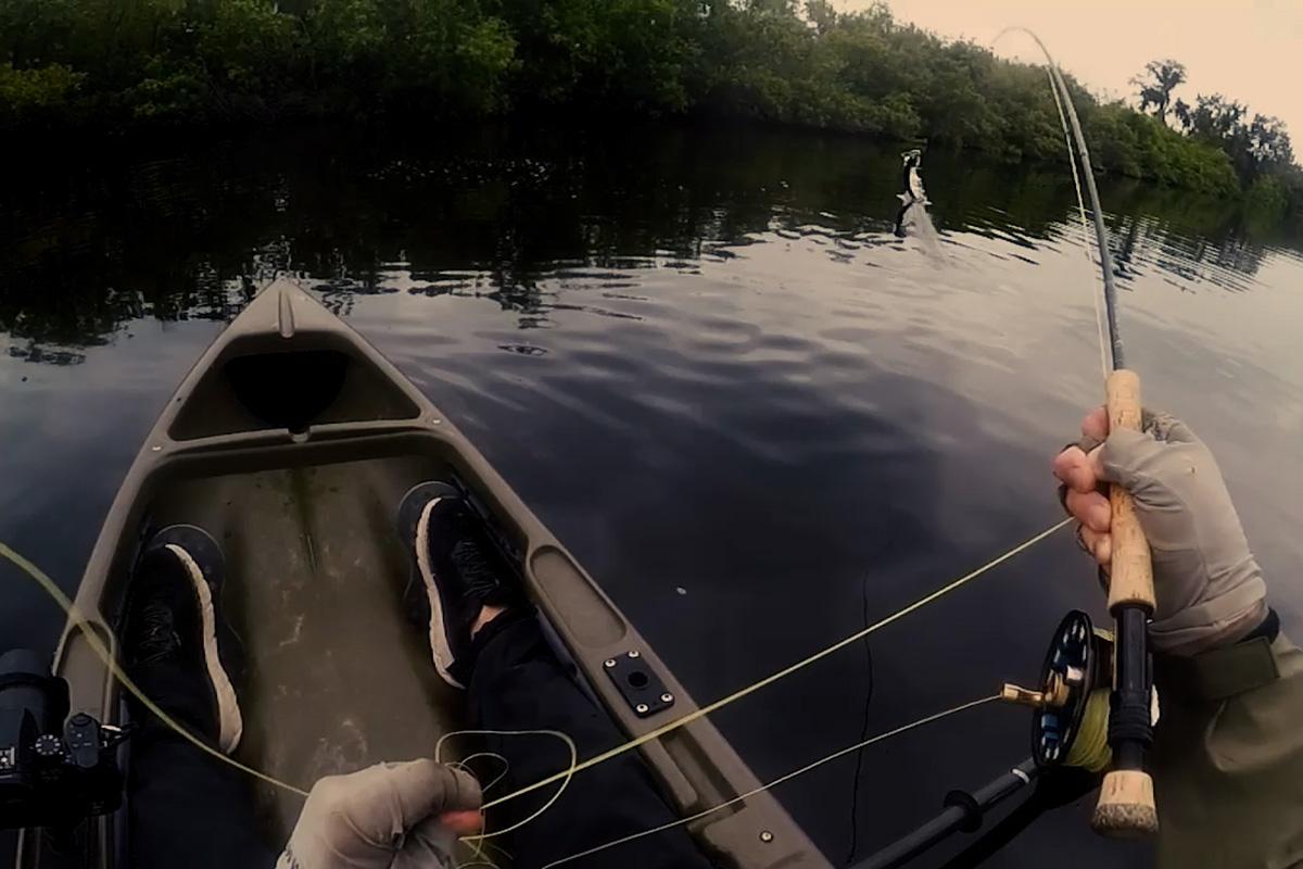 fly fishing boca grande in a kayak